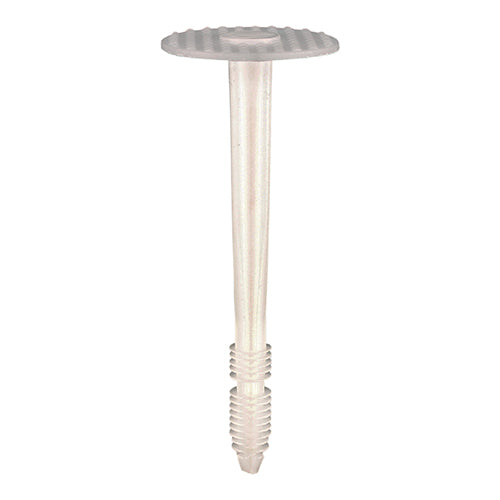 Plastic Insulation Fixings 70mm x 8.00mm - White - (Bag of 100)