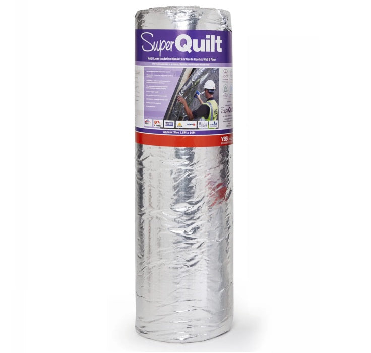 SuperQuilt by YBS Insulation (Soperma) is a very flexible, easy to fit, multilayer insulation blanket and vapor control for Roofs, Walls & Floors