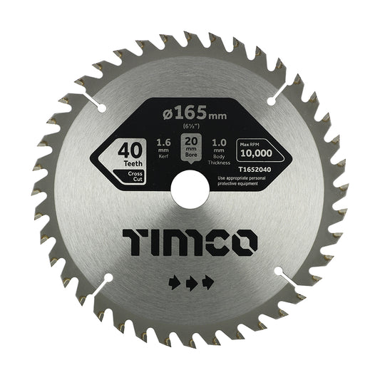 Cordless Circular Saw Blade 165 x 20 x 40T