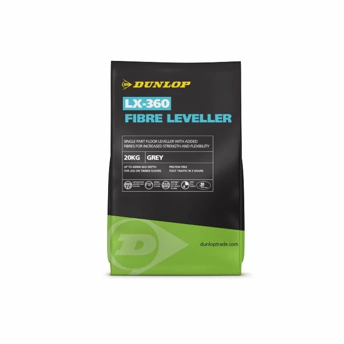 Dunlop LX360 Grey Fibre Reinforced Self Leveller - 20Kg