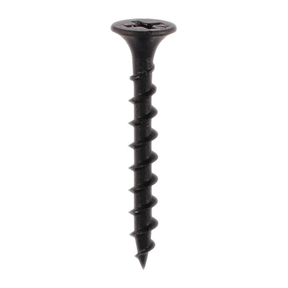 Black screw on a white background