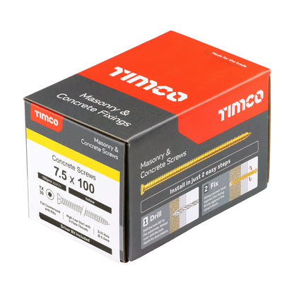TIMCO - Concrete Screws - TX - Flat Countersunk - Yellow