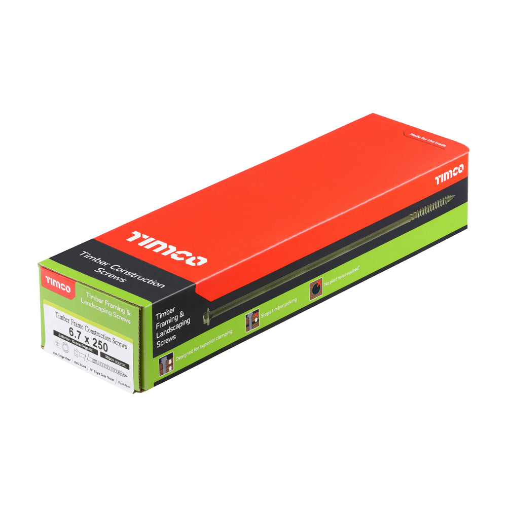 TIMCO - Timber Frame Construction & Landscaping Screws - Hex - Exterior - Green Organic