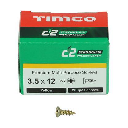 TIMCO - C2 Strong-Fix - PZ - Double Countersunk - Sharp Point - Yellow