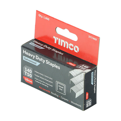 10mm Heavy Duty Staples - Chisel Point - Galvanised