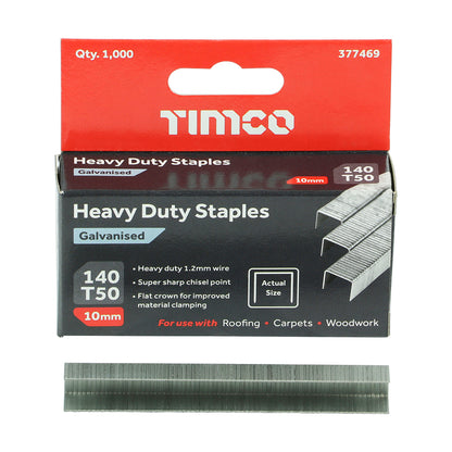 10mm Heavy Duty Staples - Chisel Point - Galvanised