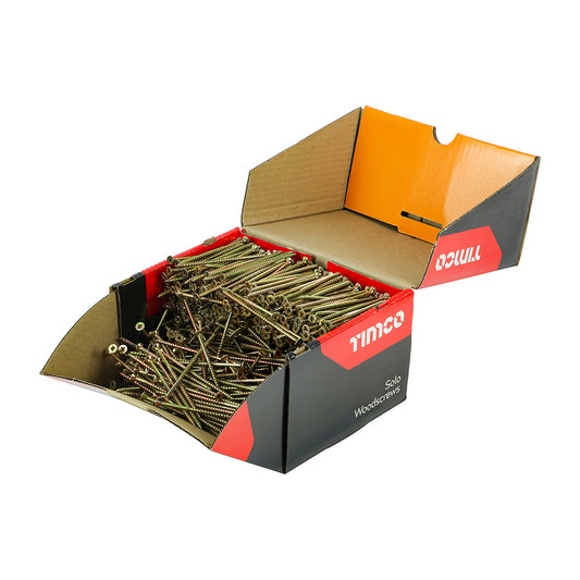 TIMCO - (1000 Screws) Industry Pack - 4 x 40mm Solo Woodscrews - PZ - Double Countersunk - Yellow
