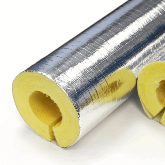 Isover ClimPipe Aluminium Faced Fiberglass Pipe Insulation 1.2m Long