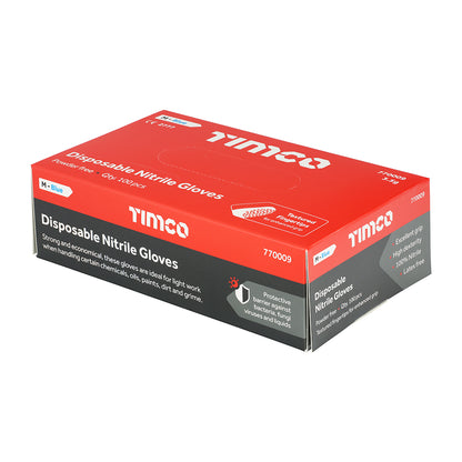 Timco Nitrile Gloves - Blue (box of 100)