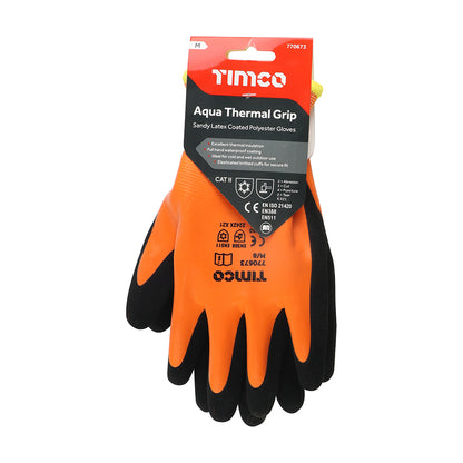 Timco Aqua Thermal Grip Gloves - Sandy Latex Coated Polyester
