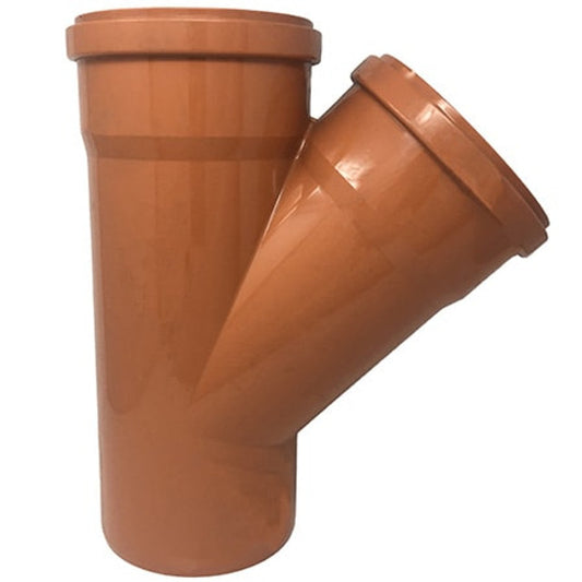 160mm Double Socket Equal Y Junction 45 degree