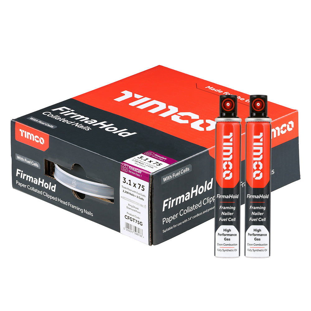 Timco FirmaHold nail box with two fuel cells on a white background