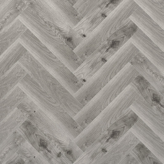 Estilo Hardcore Rigid Herringbone Click LVT - Grey Oak  - 2.38m²