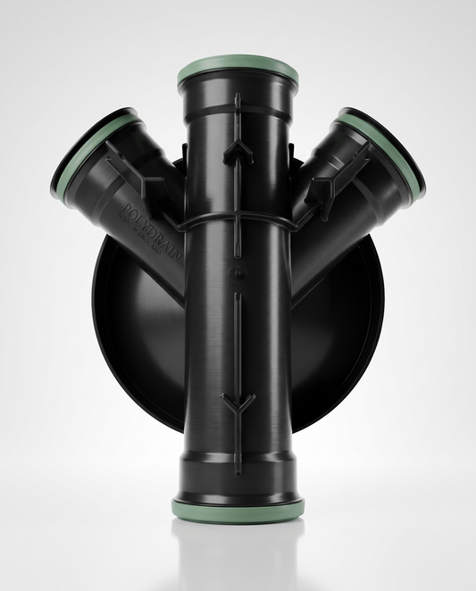 320mm Chamber Base - 2 x 110mm Side Inlets & 2 Blanking Plugs