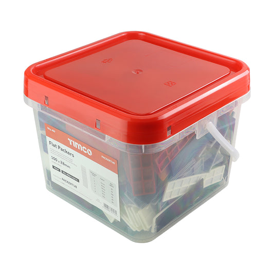 Tub of 400 Pieces mixed packers, A solution for multiple applications, used to ensure correct weight distribution of glazed units