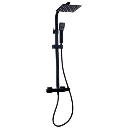 Nero Square bar shower with drencher and sliding handset