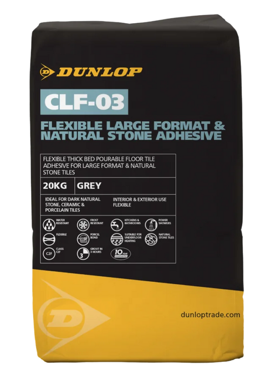 Dunlop CLF-03 Flexible Large Format & Natural Stone Adhesive - 20Kg