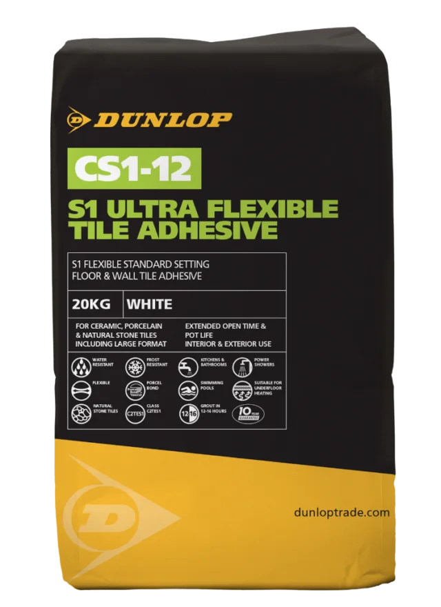 Dunlop CS1-12 Ultra Flexible Tile Adhesive - 20Kg