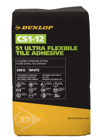 Dunlop CS1-12 Ultra Flexible Tile Adhesive - 20Kg