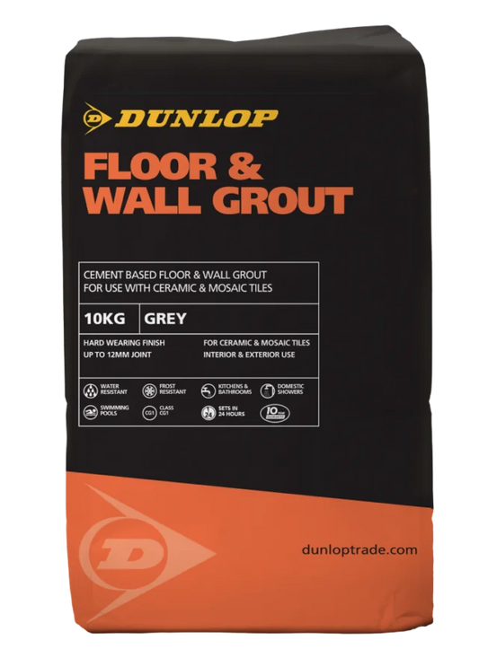 Dunlop Floor & Wall Grout - Grey - 10Kg