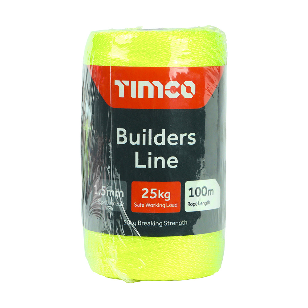 Builders Line - Yellow - Tube - 1.5mm x 100m – Construction Megastore