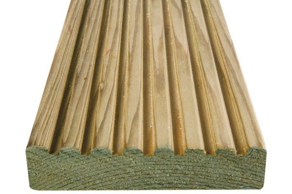 Arbordeck timber decking - Smooth & Grooved Reversible Board – 27mm × 118mm